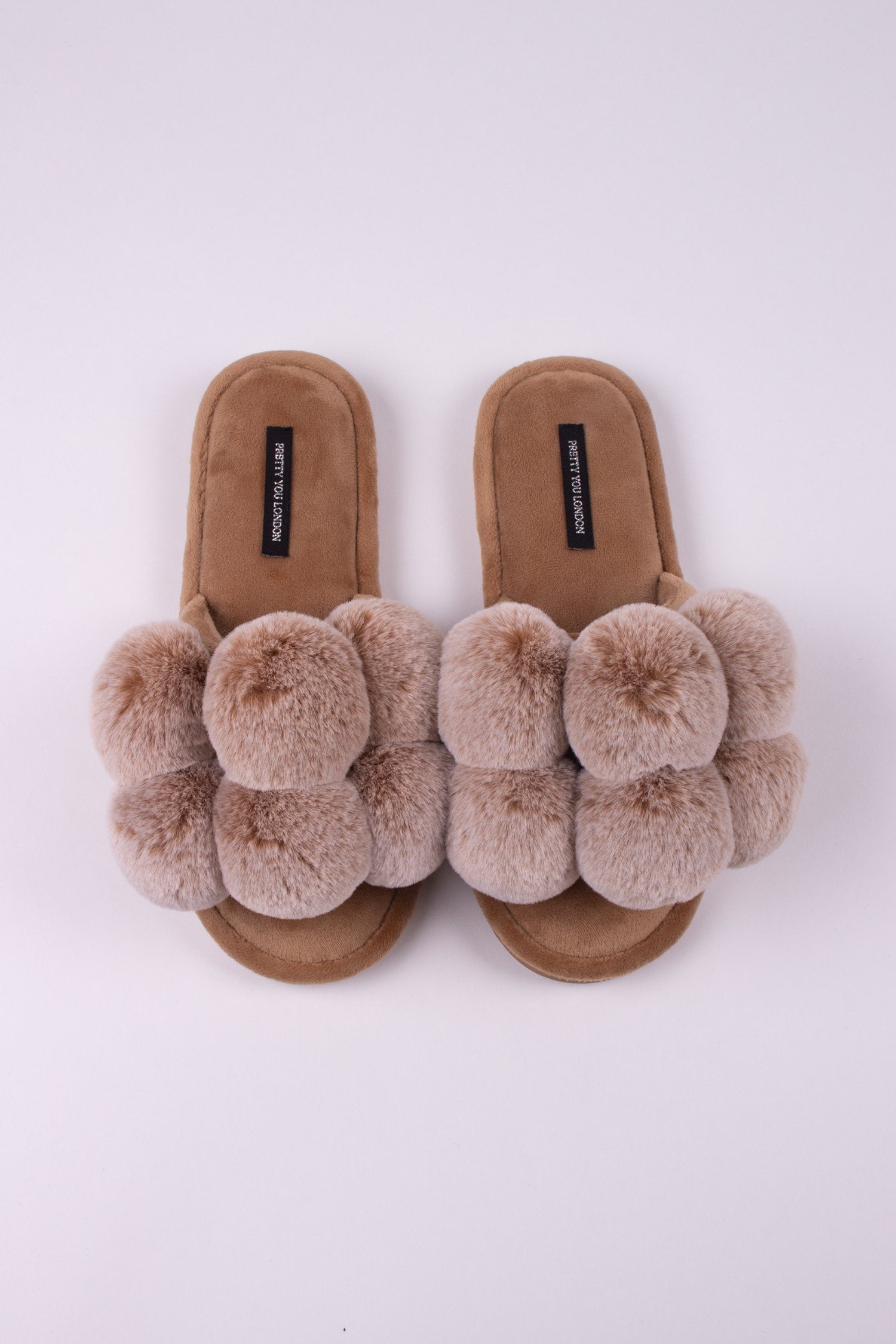 Pretty You London | Dolly Slippers | Caramel