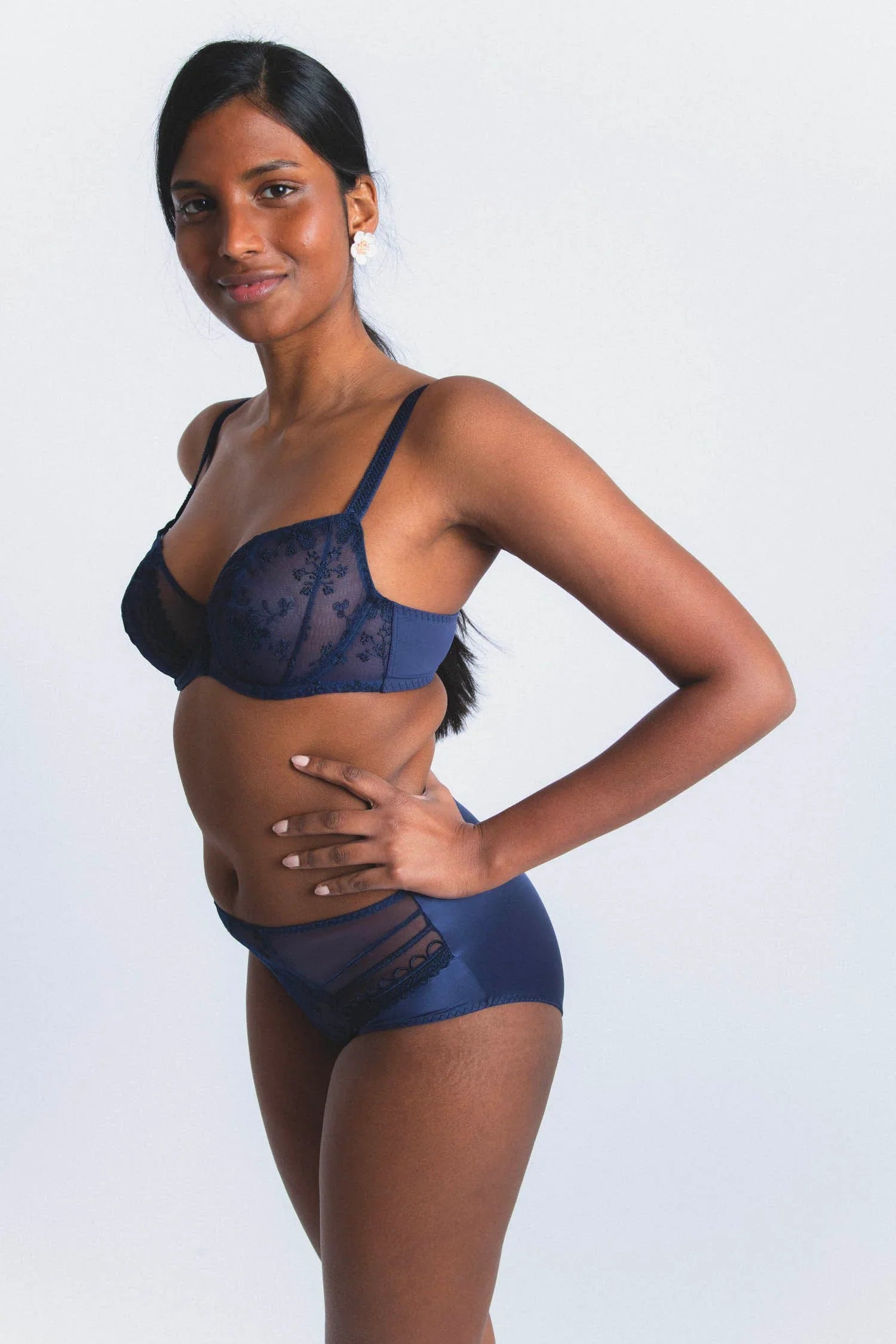 Maison Lejaby | Muse Embroidered Panty | Dark Night