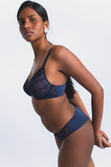 Maison Lejaby | Muse Embroidered Thong | Dark Night