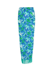 Pour Moi | Fringe Trim Crinkle Multiway Sarong | Aqua Palm