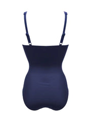 Pour Moi | Santa Barbara Tummy Control Swimsuit | Navy Stripe