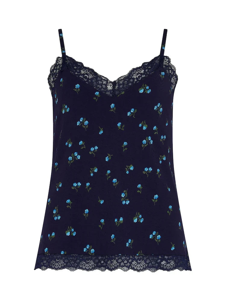 Pour Moi | Sofa Loves Lace Cami & Short Set | Navy/Blue Floral