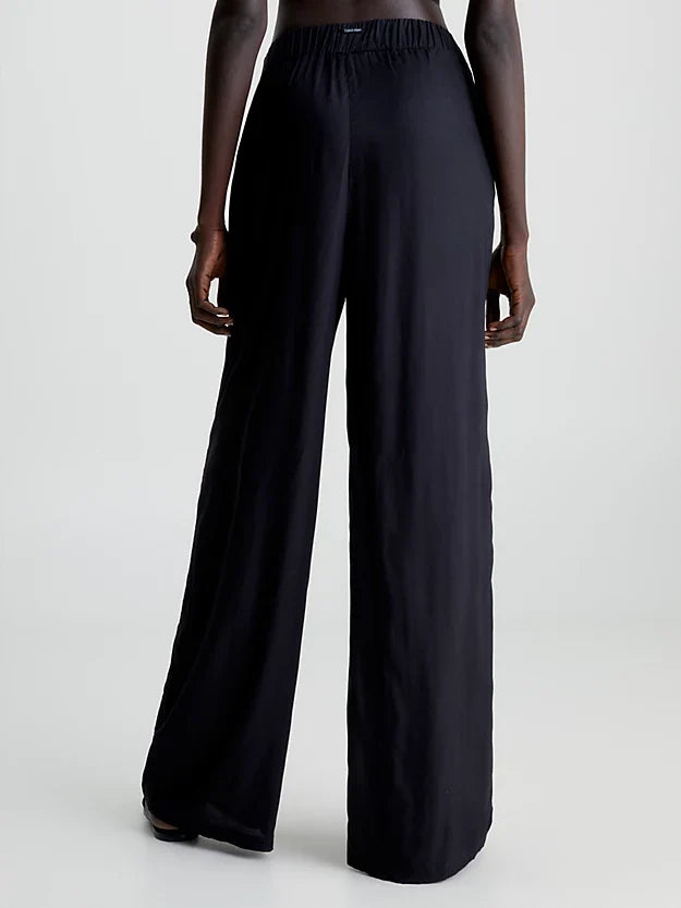 Calvin Klen | Wide Leg Beach Pants | Black