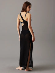 Calvin Klein | Sheer One Shoulder Beach Dress | Black