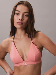 Calvin Klein | CK Monogram Halter Bikini Top | Washed Scarlet