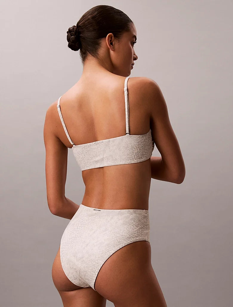 Calvin Klein | CK Essentials High Waist Bikini Bottom | Stippled Skin Tofu