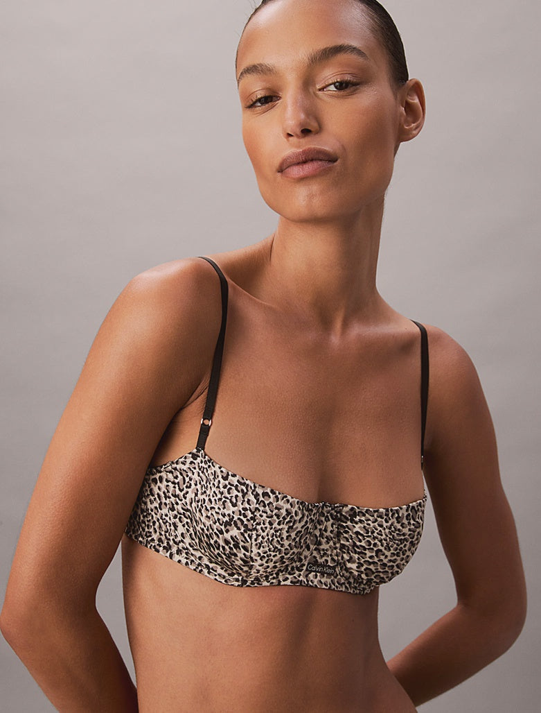 Calvin Klein | Satin Balconette Bra | Animal Print Temp