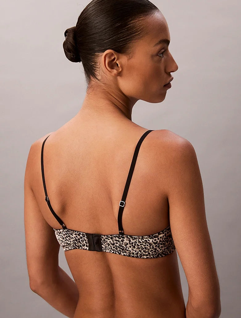 Calvin Klein | Satin Balconette Bra | Animal Print Temp