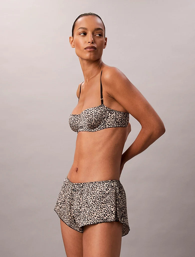 Calvin Klein | Satin Balconette Bra | Animal Print Temp