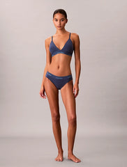 Calvin Klein | Icon Cotton Modal Lightly Lined Triangle Bralette | Dark Denim
