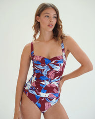 Moontide | Botanica Twist One Piece Swimsuit | Maroon