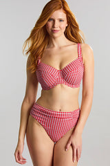 Panache | Olivia Midi Gather Bikini Bottoms | Red Gingham