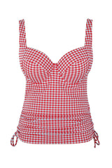 Panache | Iris Balcony Tankini Top | Red Gingham
