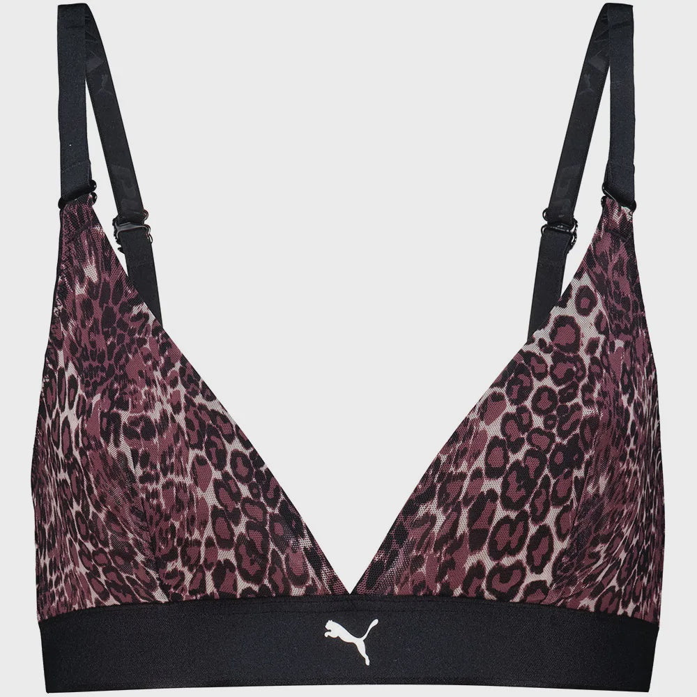 Puma | Animal Mesh Triangle Bralette | Black Combo